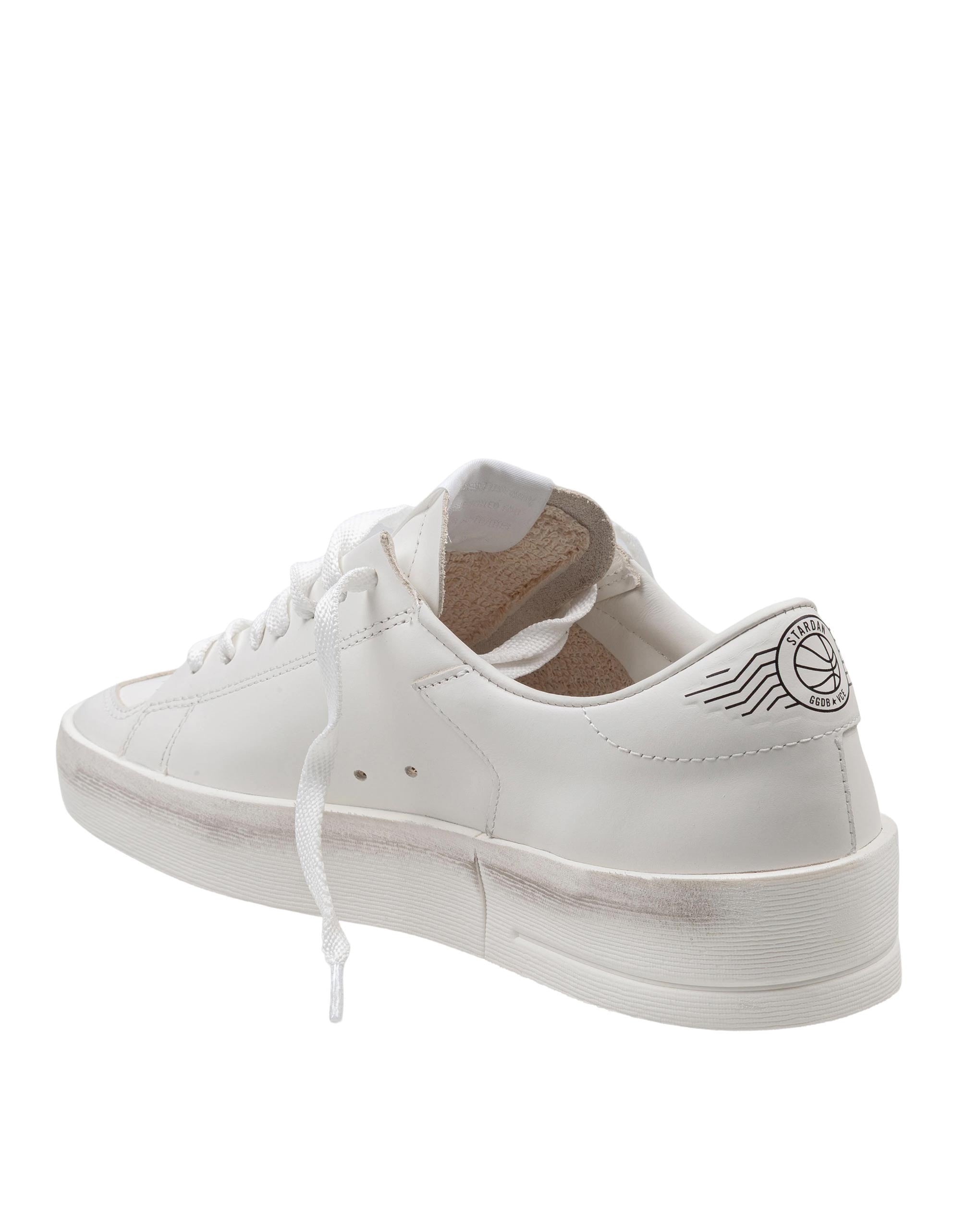 GOLDEN GOOSE STARDAN WHITE LEATHER SNEAKERS