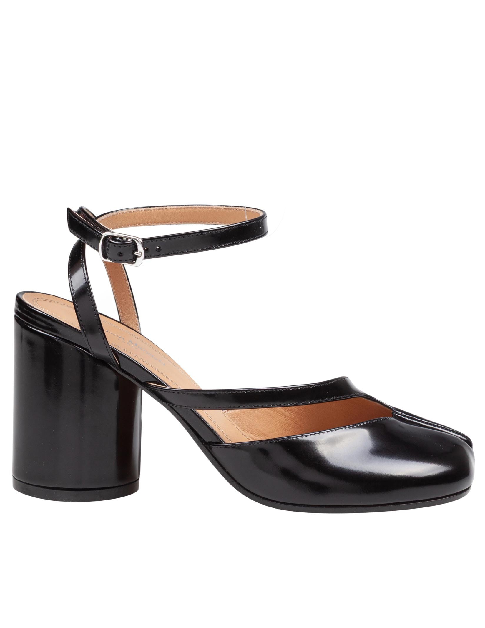 MAISON MARGIELA PUMP TABI 80MM IN BLACK LEATHER