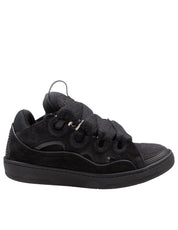 LANVIN CURB SNEAKERS IN CAMOSCIO COLORE NERO
