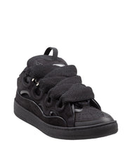 LANVIN CURB SNEAKERS IN CAMOSCIO COLORE NERO