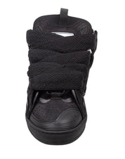 LANVIN CURB SNEAKERS IN CAMOSCIO COLORE NERO