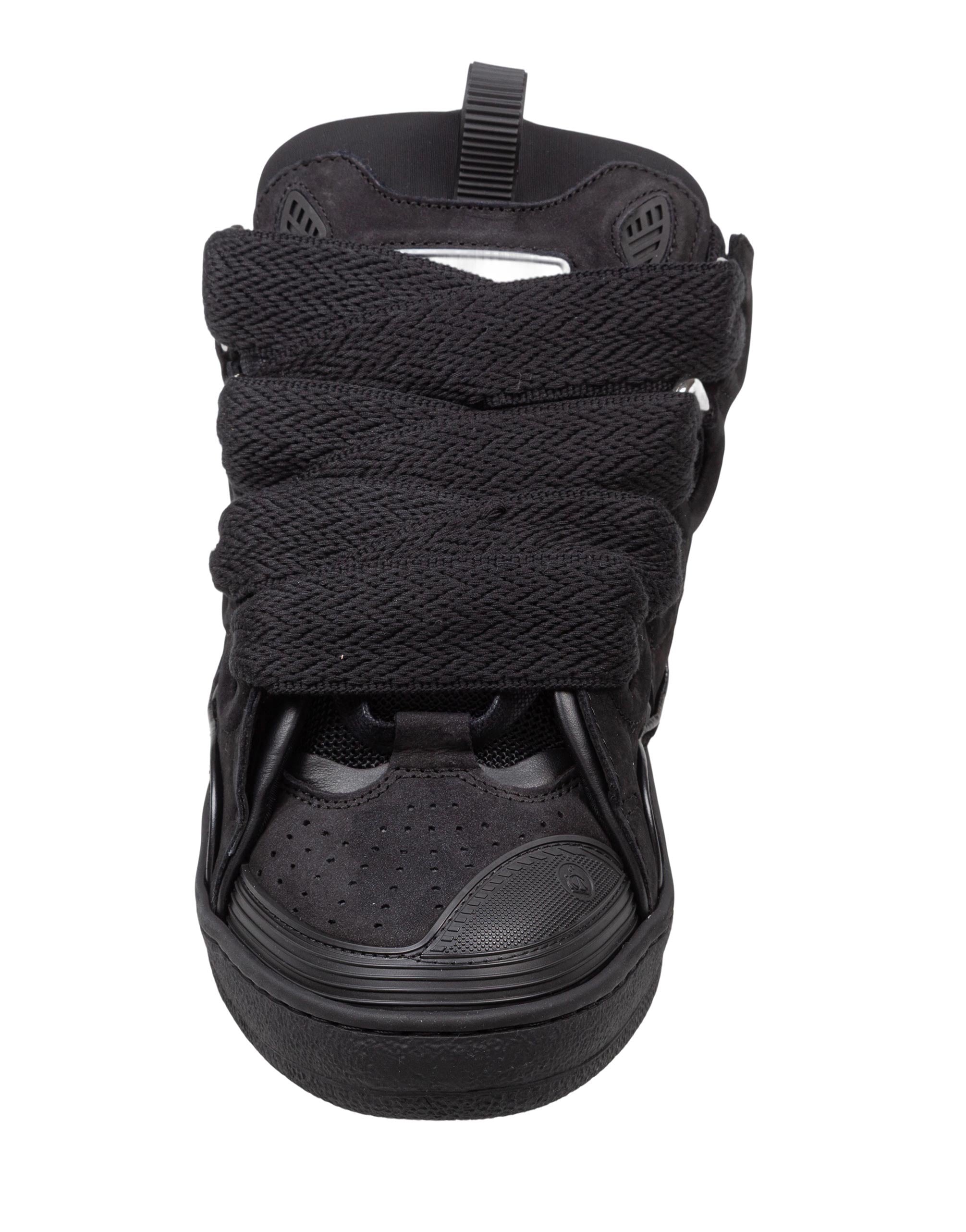 LANVIN CURB SNEAKERS IN CAMOSCIO COLORE NERO