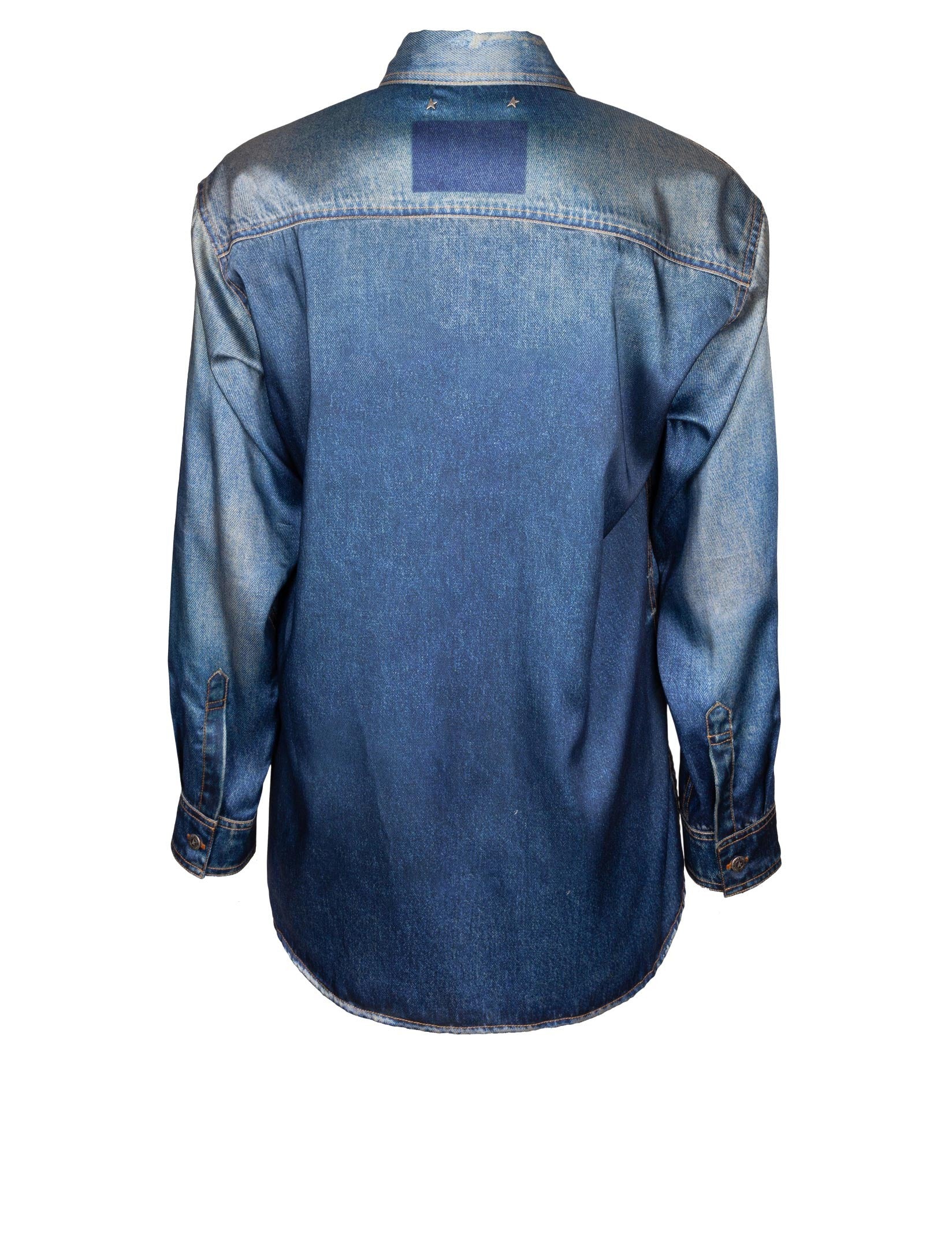GOLDEN GOOSE CAMICIA JOURNEY FLUIDA EFFETTO DENIM