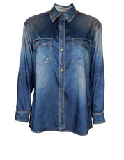 GOLDEN GOOSE CAMICIA JOURNEY FLUIDA EFFETTO DENIM