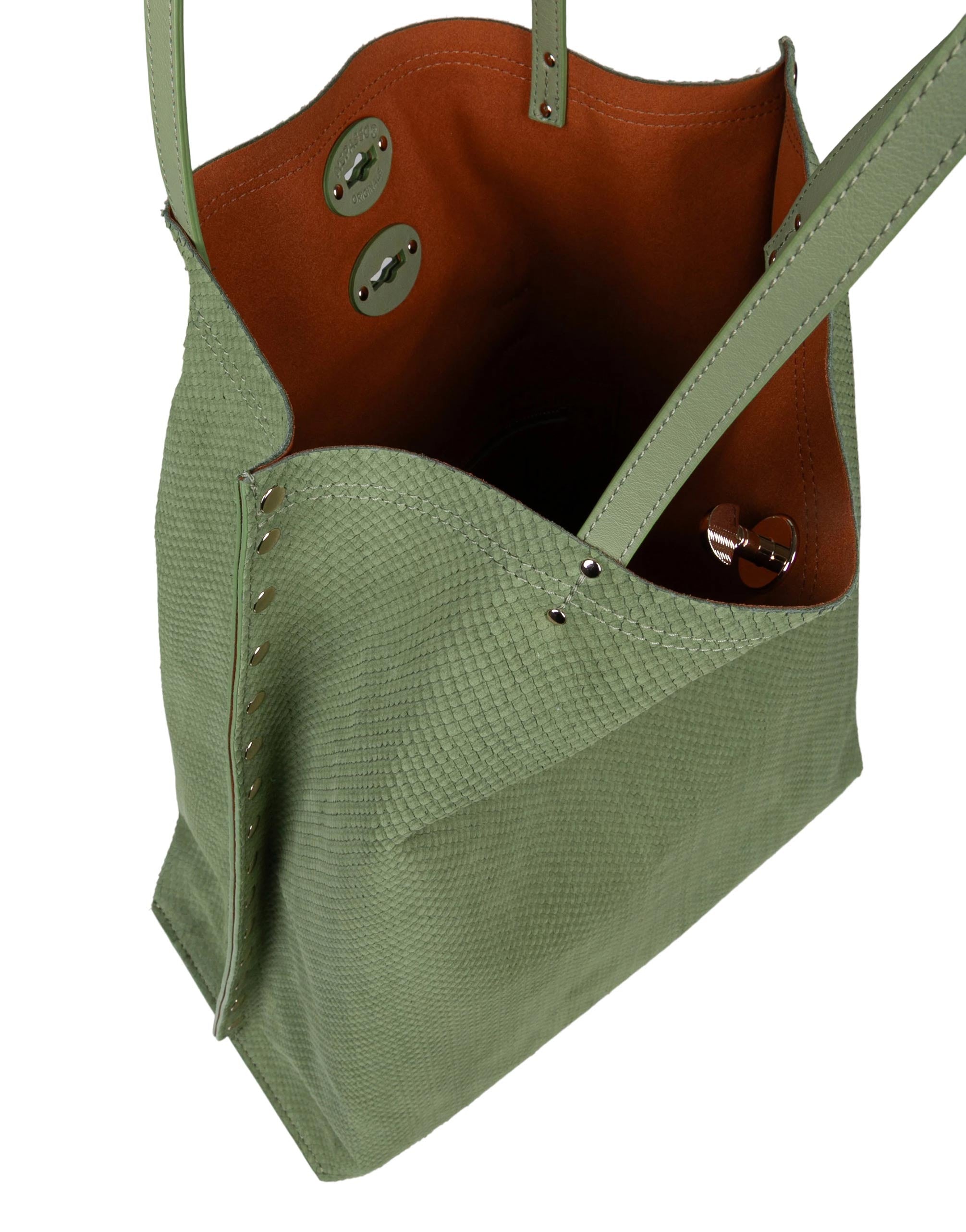 ZANELLATO AMORETTO M LEATHER TOTE BAG, GREEN