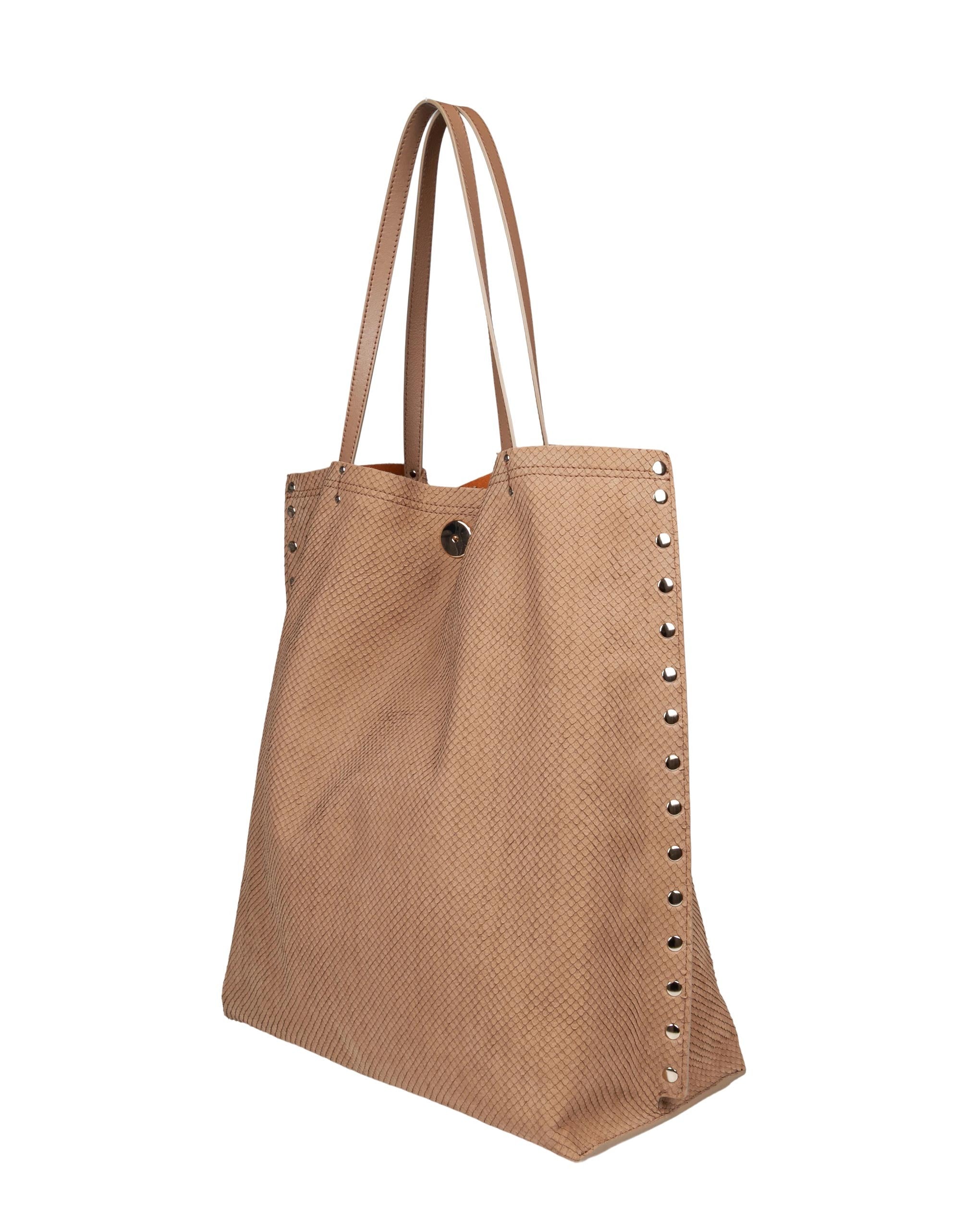 ZANELLATO AMORETTO M LEATHER TOTE BAG, BEIGE