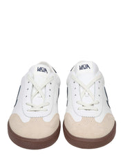 VEJA VOLLEY SNEAKERS IN LEATHER AND SUEDE, WHITE AND BLUE