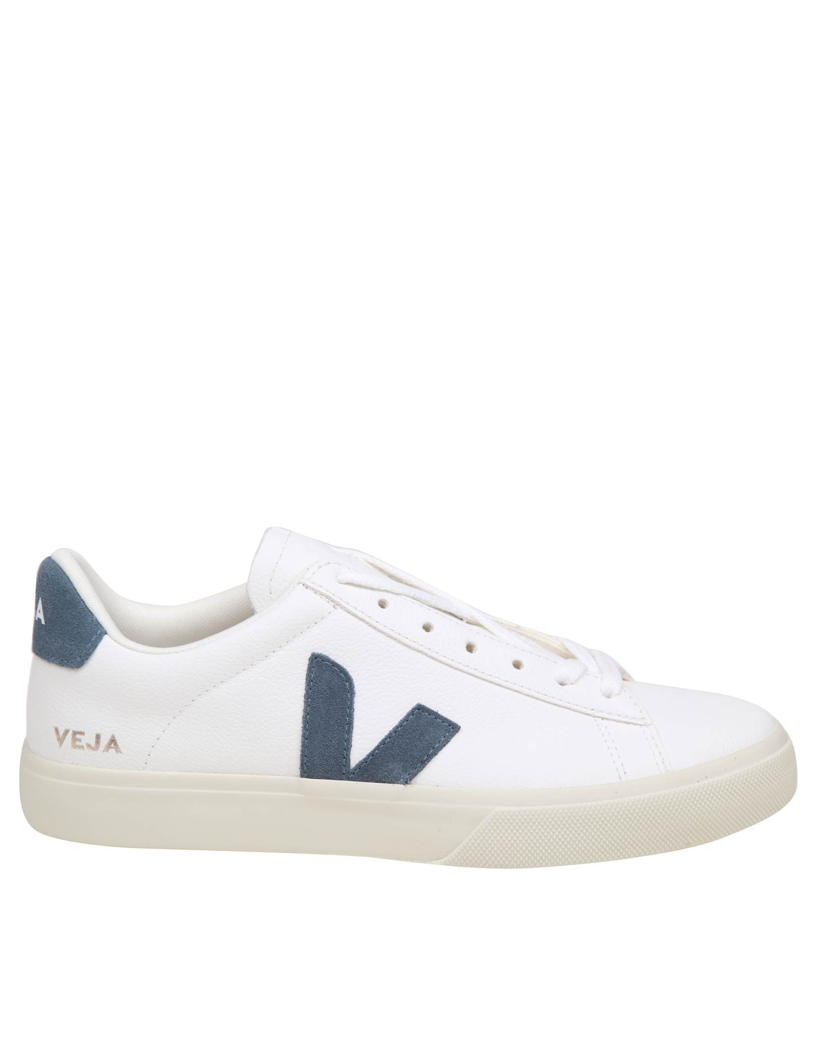 VEJA CAMPO CHROMEFREE IN PELLE COLORE BIANCO/BLU