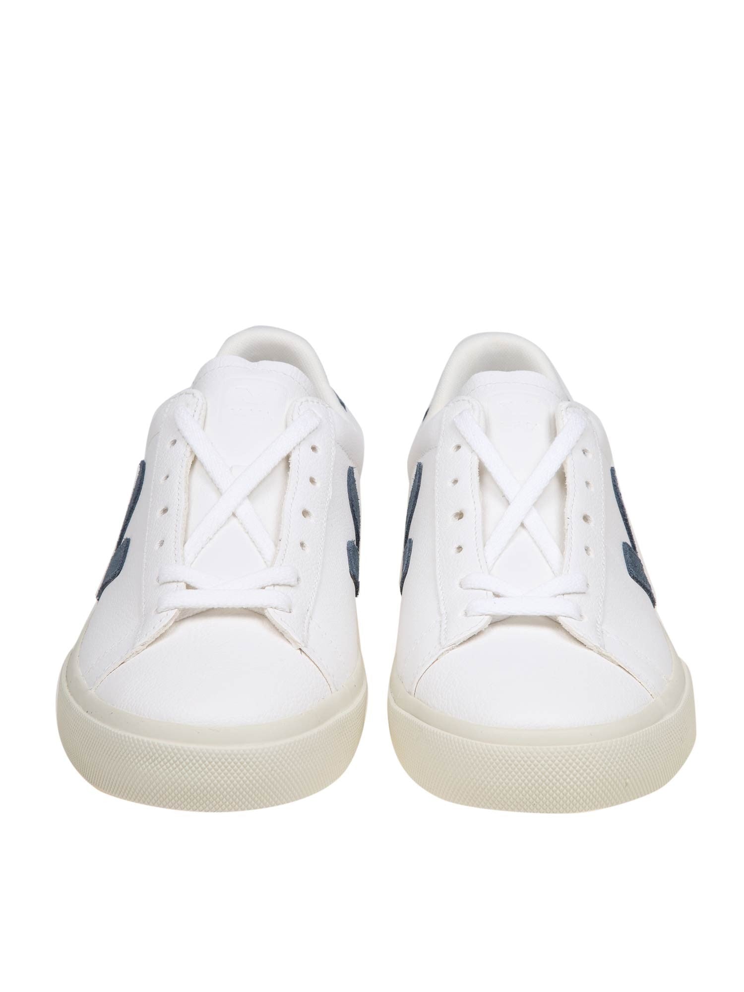 VEJA CAMPO CHROMEFREE IN PELLE COLORE BIANCO/BLU