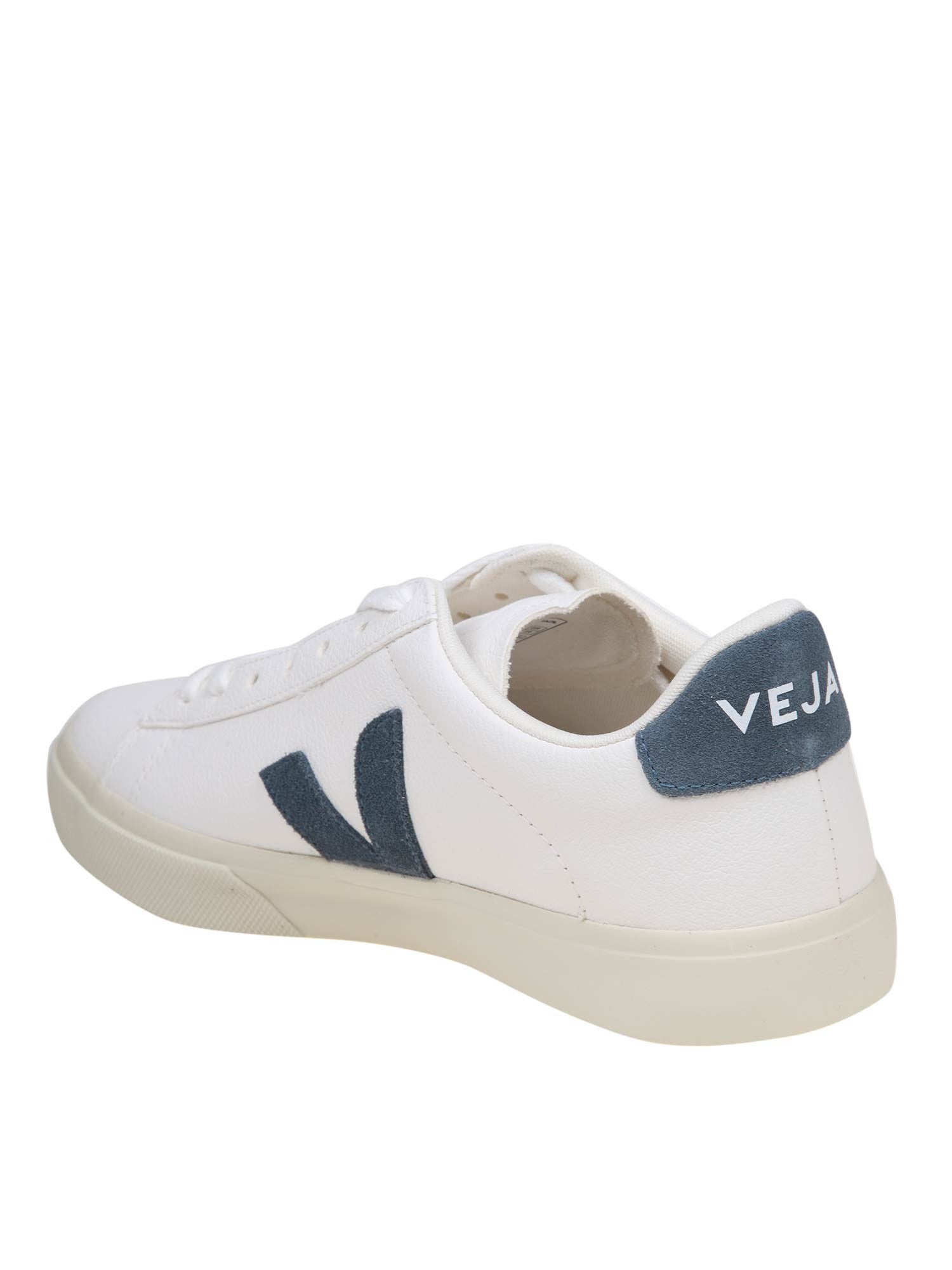 VEJA CAMPO CHROMEFREE IN PELLE COLORE BIANCO/BLU