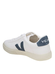 VEJA CAMPO CHROMEFREE IN PELLE COLORE BIANCO/BLU