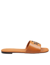 TORY BURCH SLIDE ELEANOR IN CARAMEL COLOR LEATHER