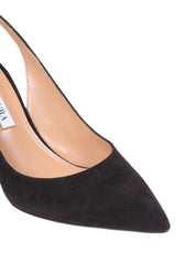 AQUAZZURA BOW TIE PUMP 85 IN CAMOSCIO COLORE NERO