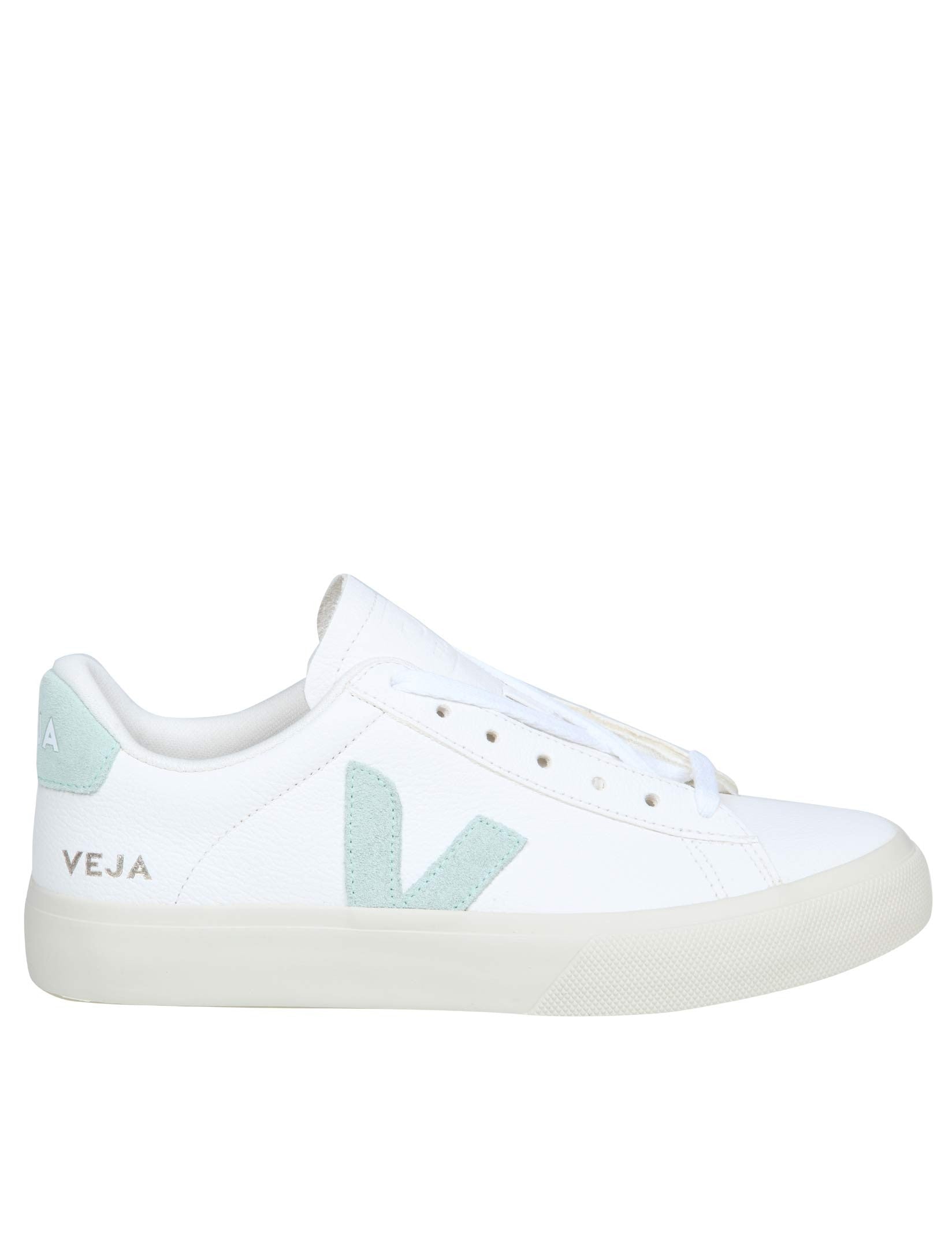 VEJA CAMPO CHROMEFREE IN WHITE/GREEN LEATHER