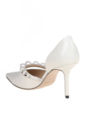 JIMMY CHOO AURELIE 85 DECOLLETE' IN PELLE VERNICIATA CON PERLE APPLICATE