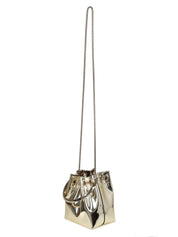 JIMMY CHOO SECCHIELLO BON BON IN PELLE SPECCHIATA COLORE ORO