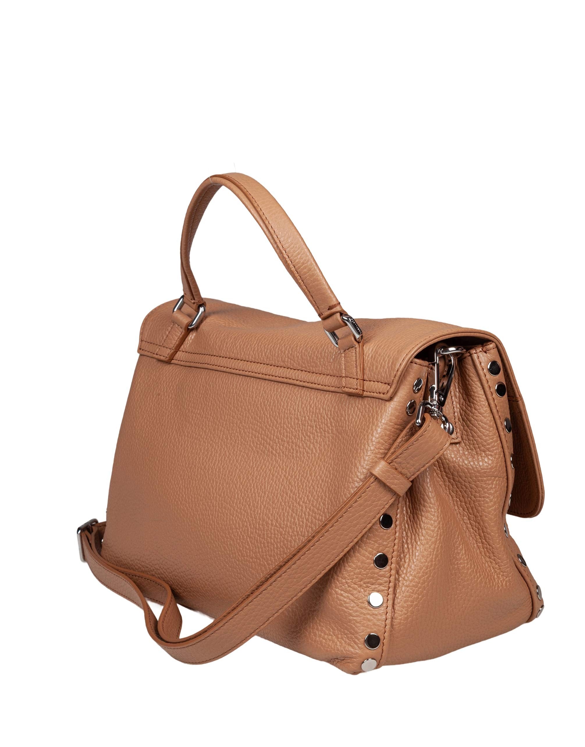 ZANELLATO DAILY DAY S LEATHER POSTINA BAG, BROWN CANTUCCI COLOR