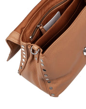 ZANELLATO DAILY DAY S LEATHER POSTINA BAG, BROWN CANTUCCI COLOR