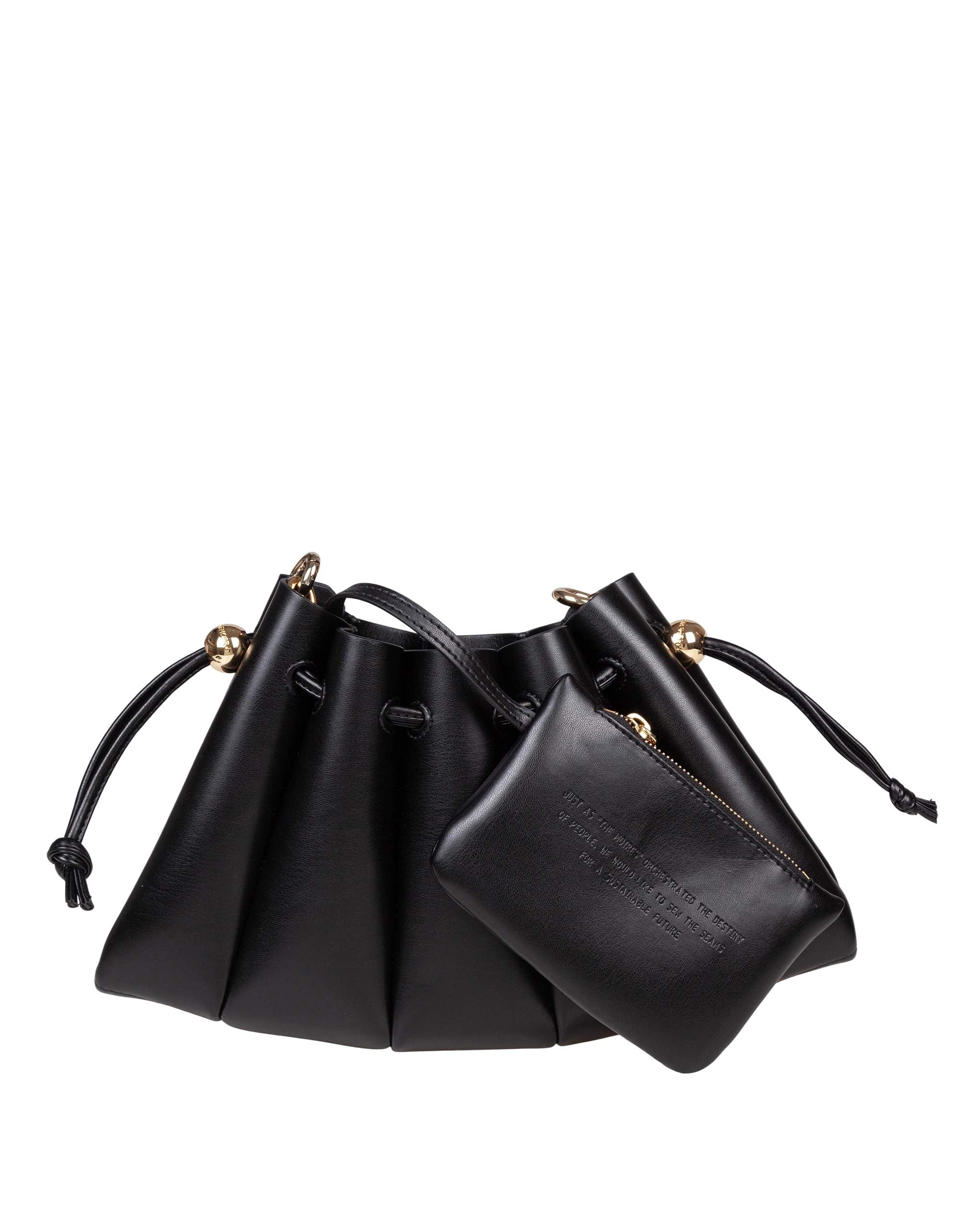 THEMOIRè CALIPSO VEGAN LEATHER BAG, BLACK