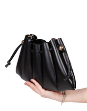 THEMOIRè CALIPSO VEGAN LEATHER BAG, BLACK