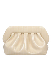 THEMOIRè BORSA A MANO BIOS IN ECOPELLE EFFETTO RIGATO COLORE CREMA