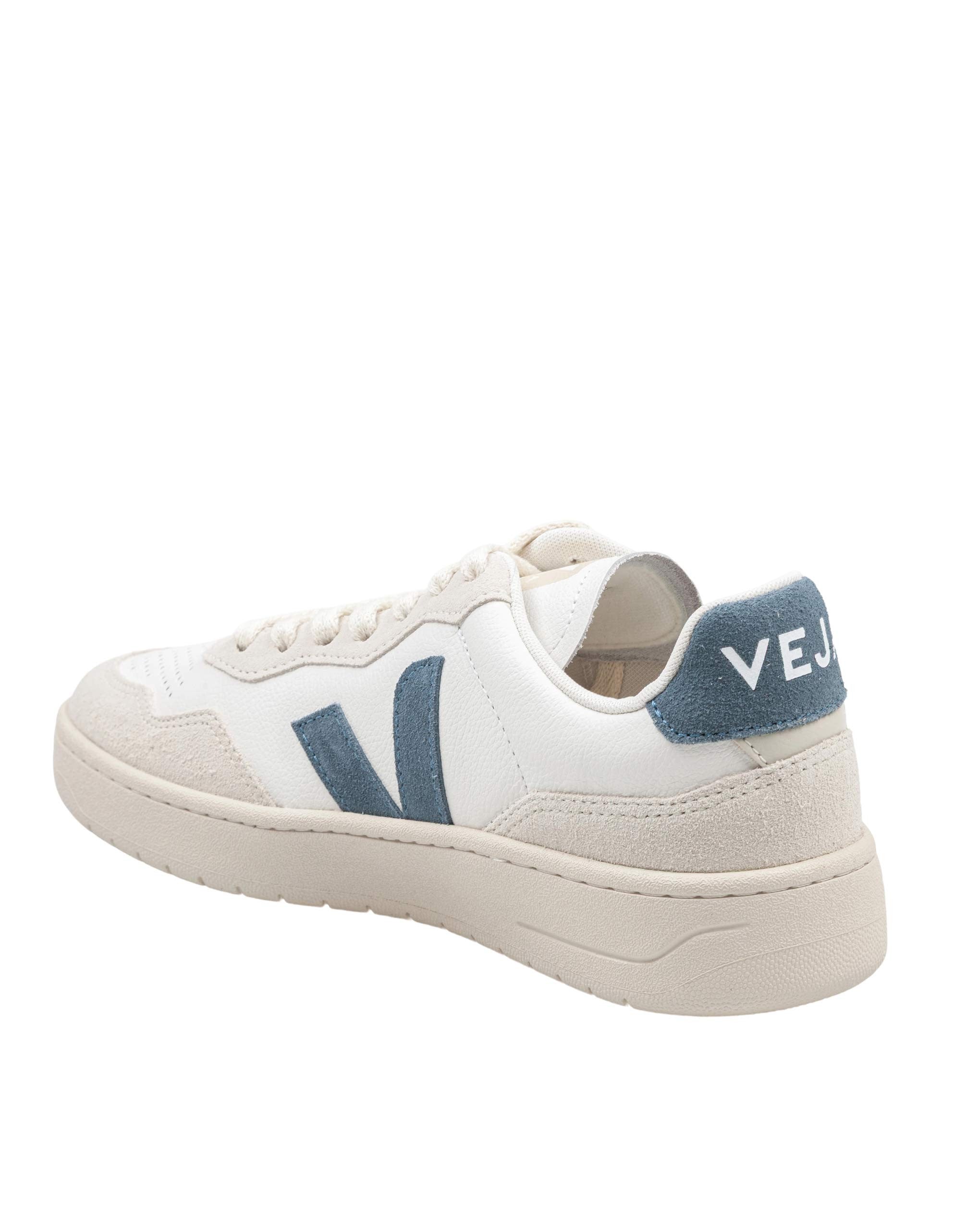 VEJA SNEAKERS V-90 IN PELLE COLORE BIANCO E CELESTE