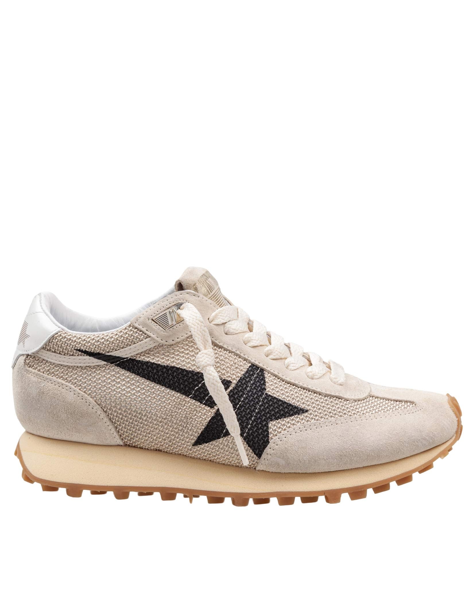 GOLDEN GOOSE RUNNING MARATHON IN TESSUTO E CAMOSCIO COLORE BEIGE E NERO