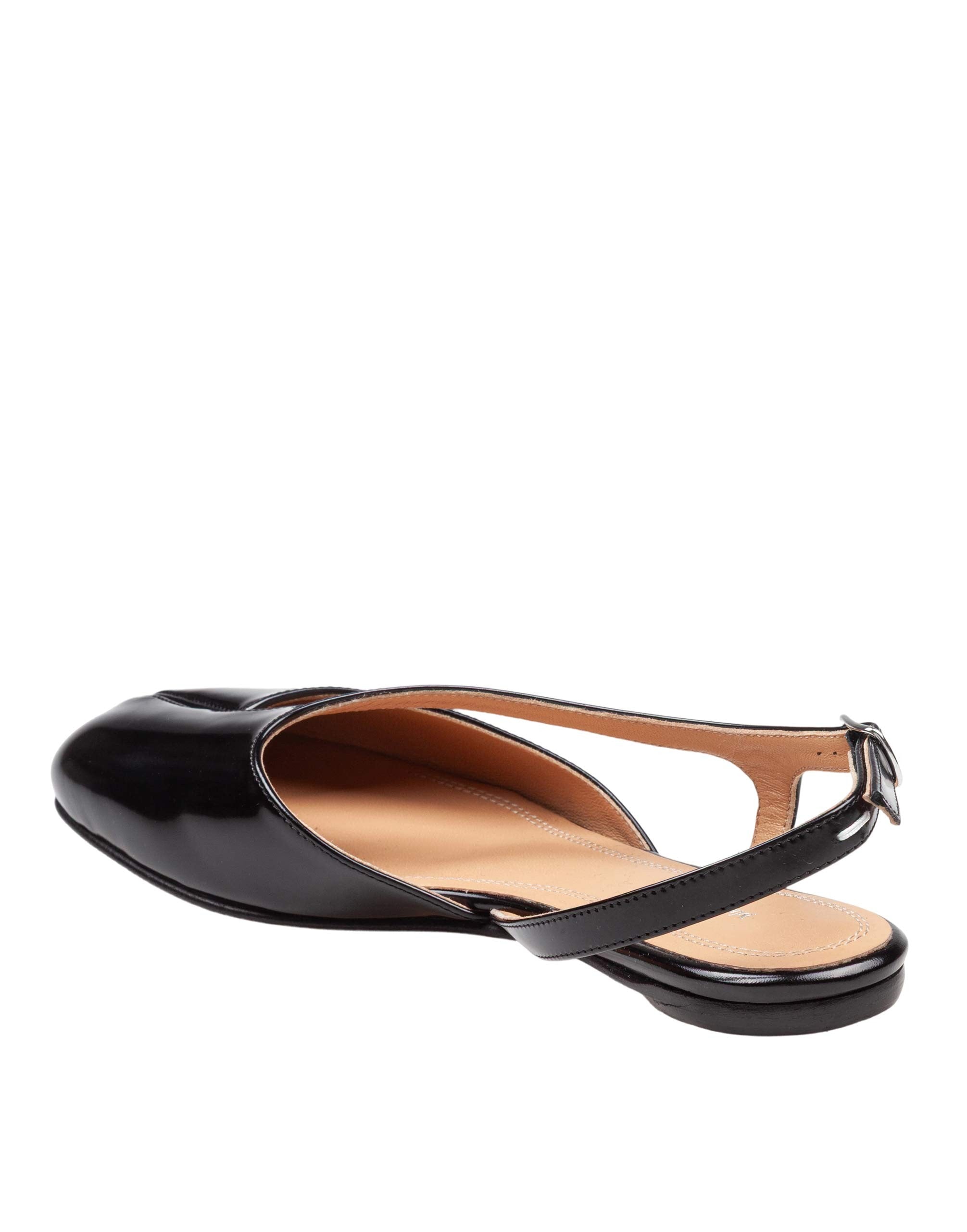 MAISON MARGIELA SCARPA BALLERINA TBI IN PELLE SPAZZOLATA COLORE NERO