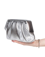 THEMOIRè BORSA A MANO AFRODITE IN TESSUTO VEGANO COLORE SILVER