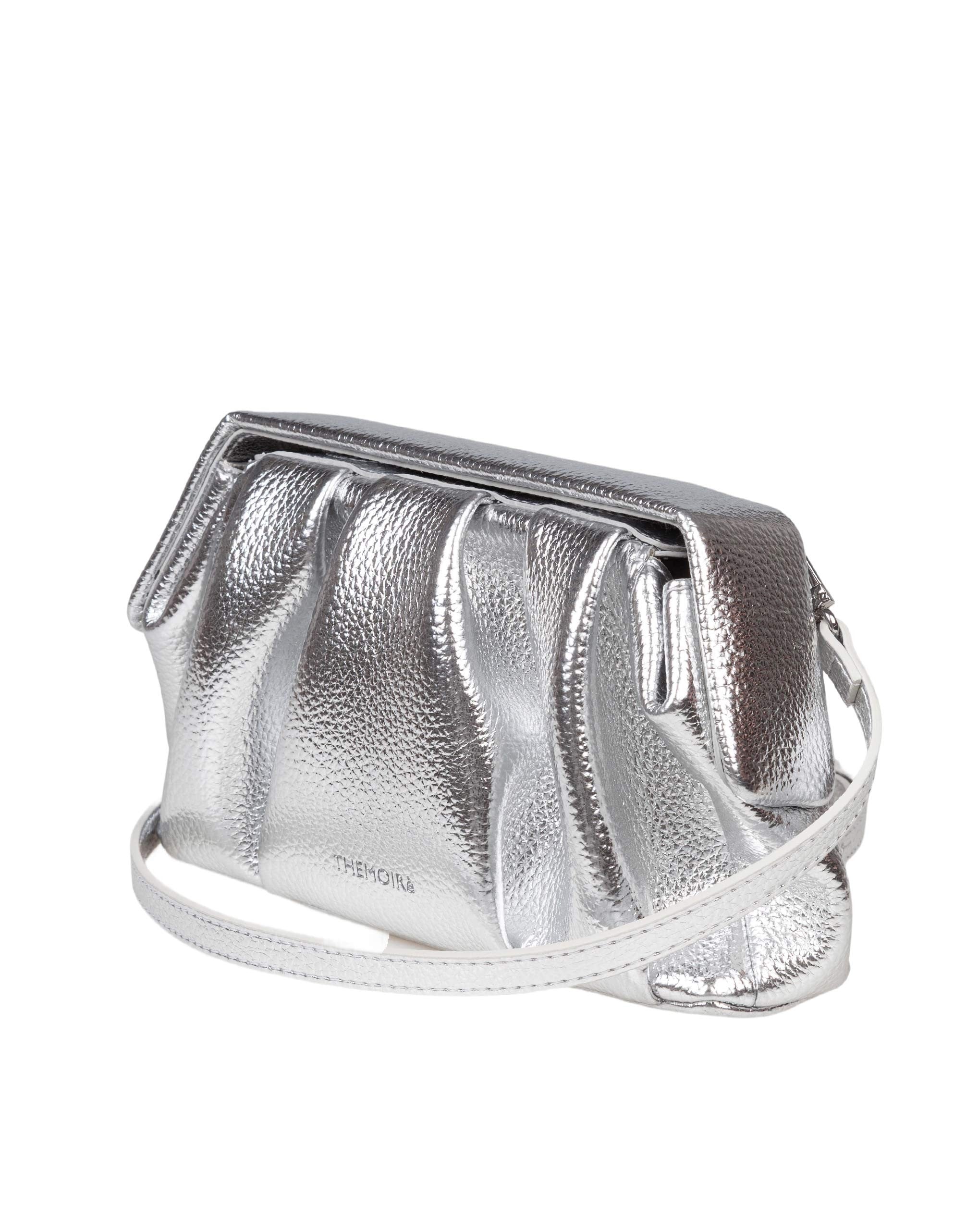THEMOIRè BORSA A MANO AFRODITE IN TESSUTO VEGANO COLORE SILVER