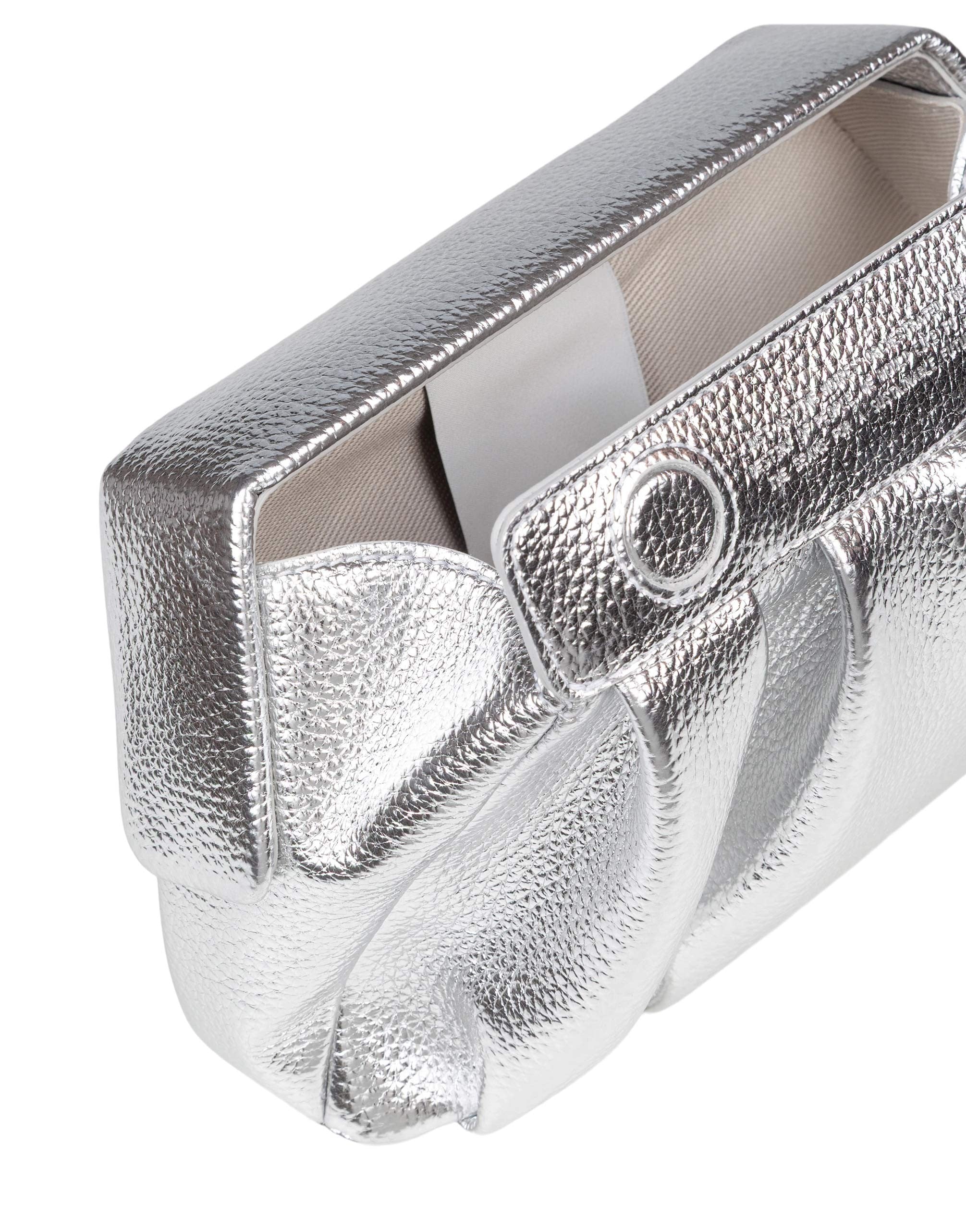 THEMOIRè BORSA A MANO AFRODITE IN TESSUTO VEGANO COLORE SILVER