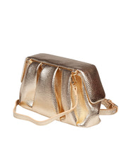 THEMOIRè AFRODITE HANDBAG IN VEGAN FABRIC, GOLD COLOR