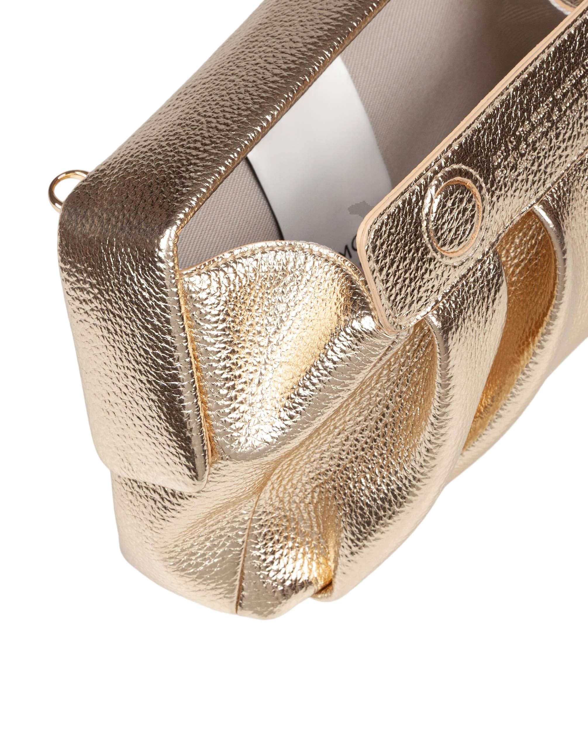 THEMOIRè AFRODITE HANDBAG IN VEGAN FABRIC, GOLD COLOR