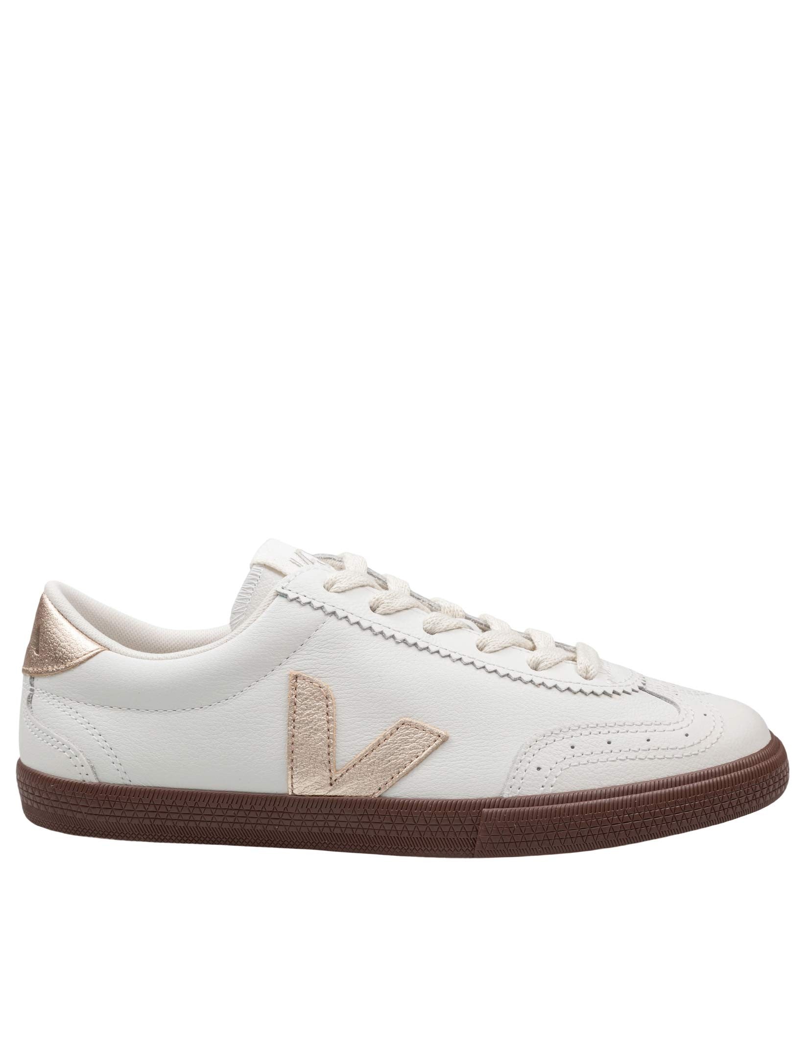 VEJA VOLLEY LEATHER SNEAKERS, WHITE AND PLATINUM