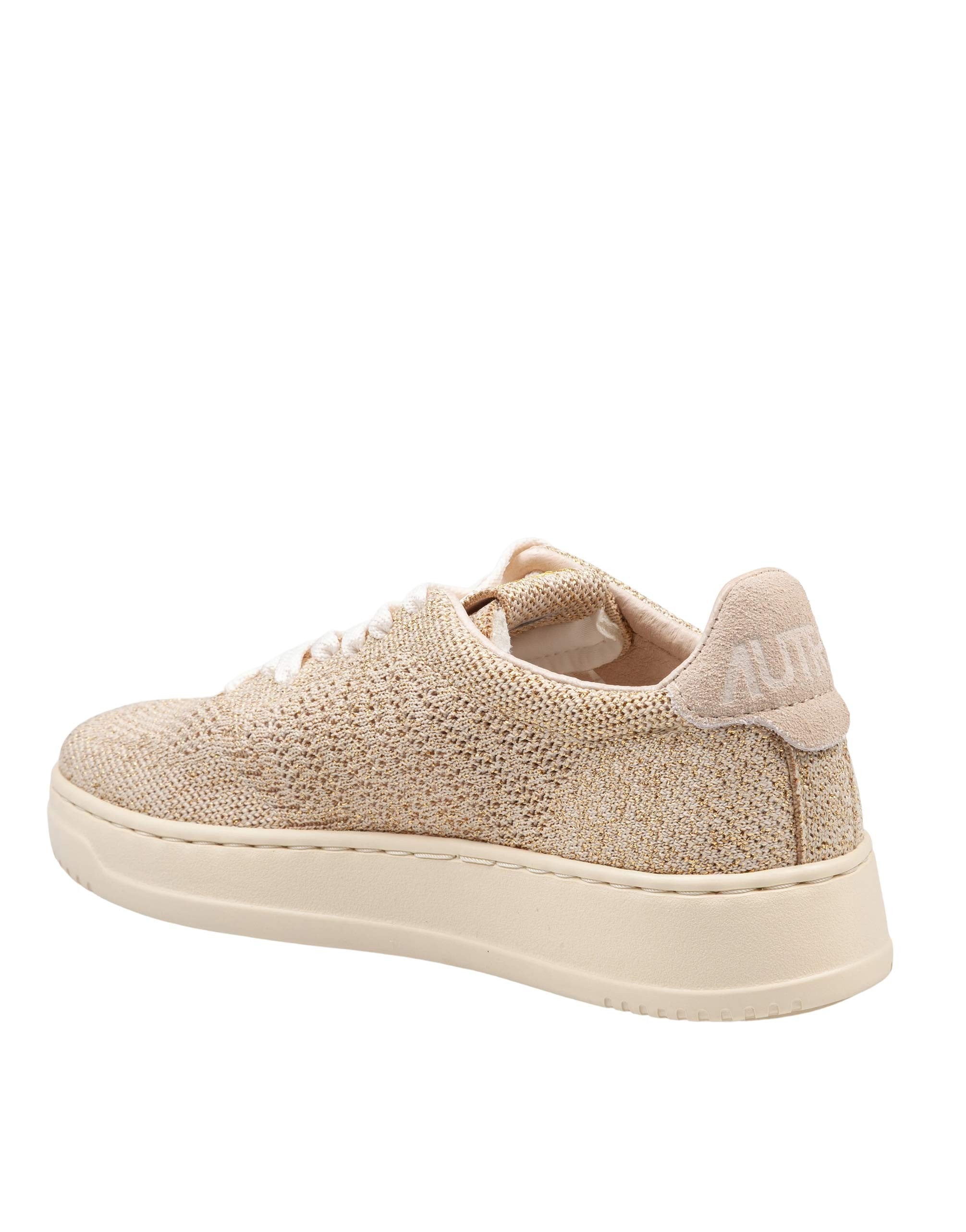 AUTRY SNEAKERS EASEKNIT LOW IN MAGLIA COLORE SABBIA E ORO