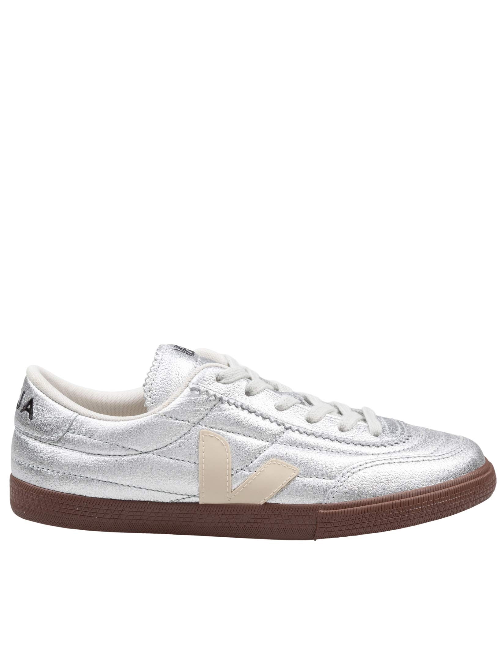 VEJA PANENKA LEATHER SNEAKERS IN SILVER