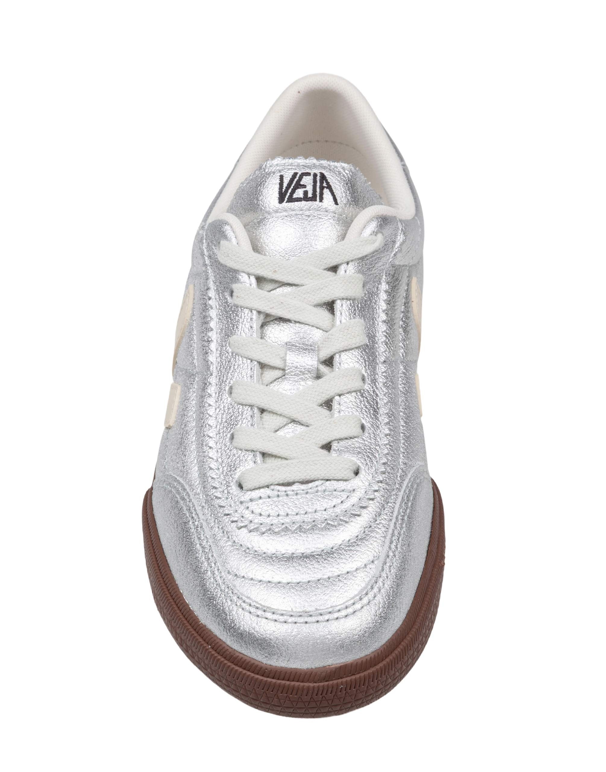 VEJA PANENKA LEATHER SNEAKERS IN SILVER