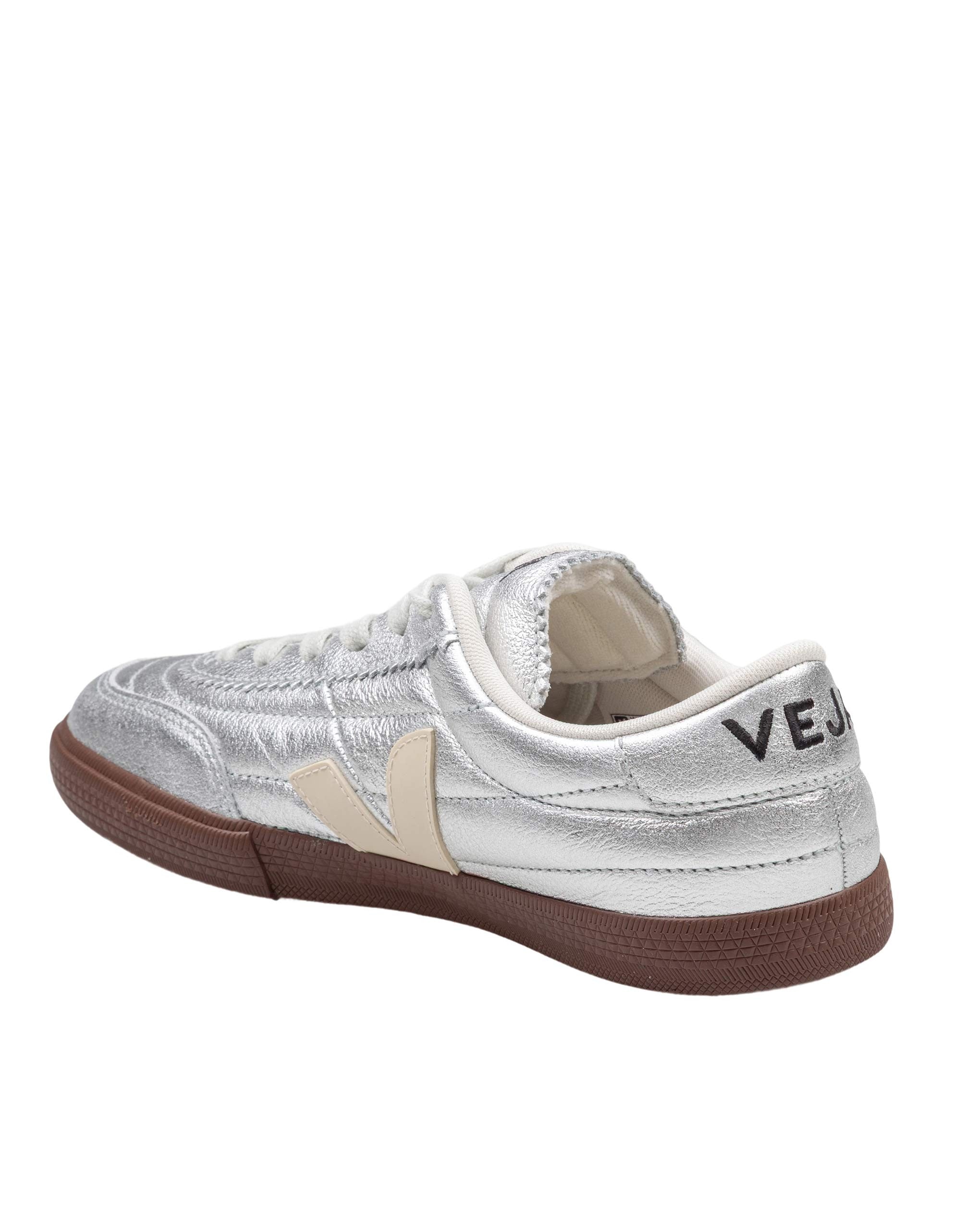 VEJA PANENKA LEATHER SNEAKERS IN SILVER