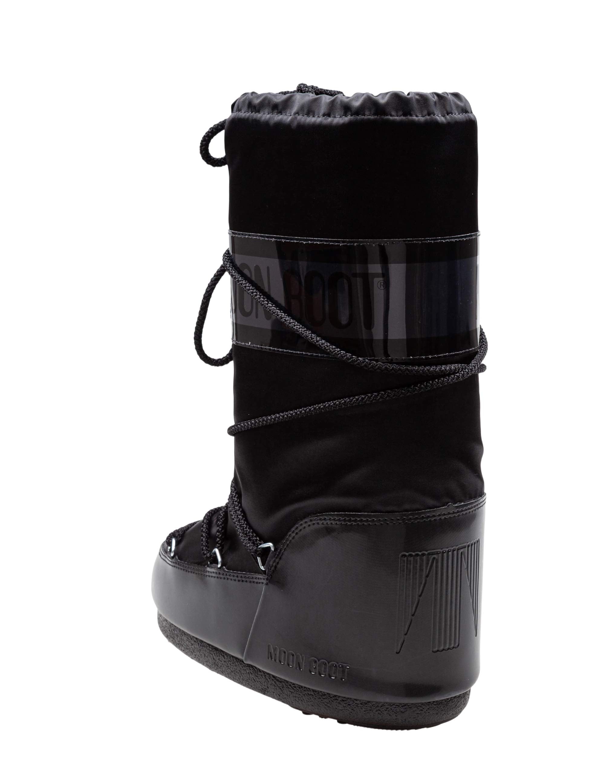 MOON BOOT ICON GLANCE SATIN AND PVC BOOT, COLOR BLACK