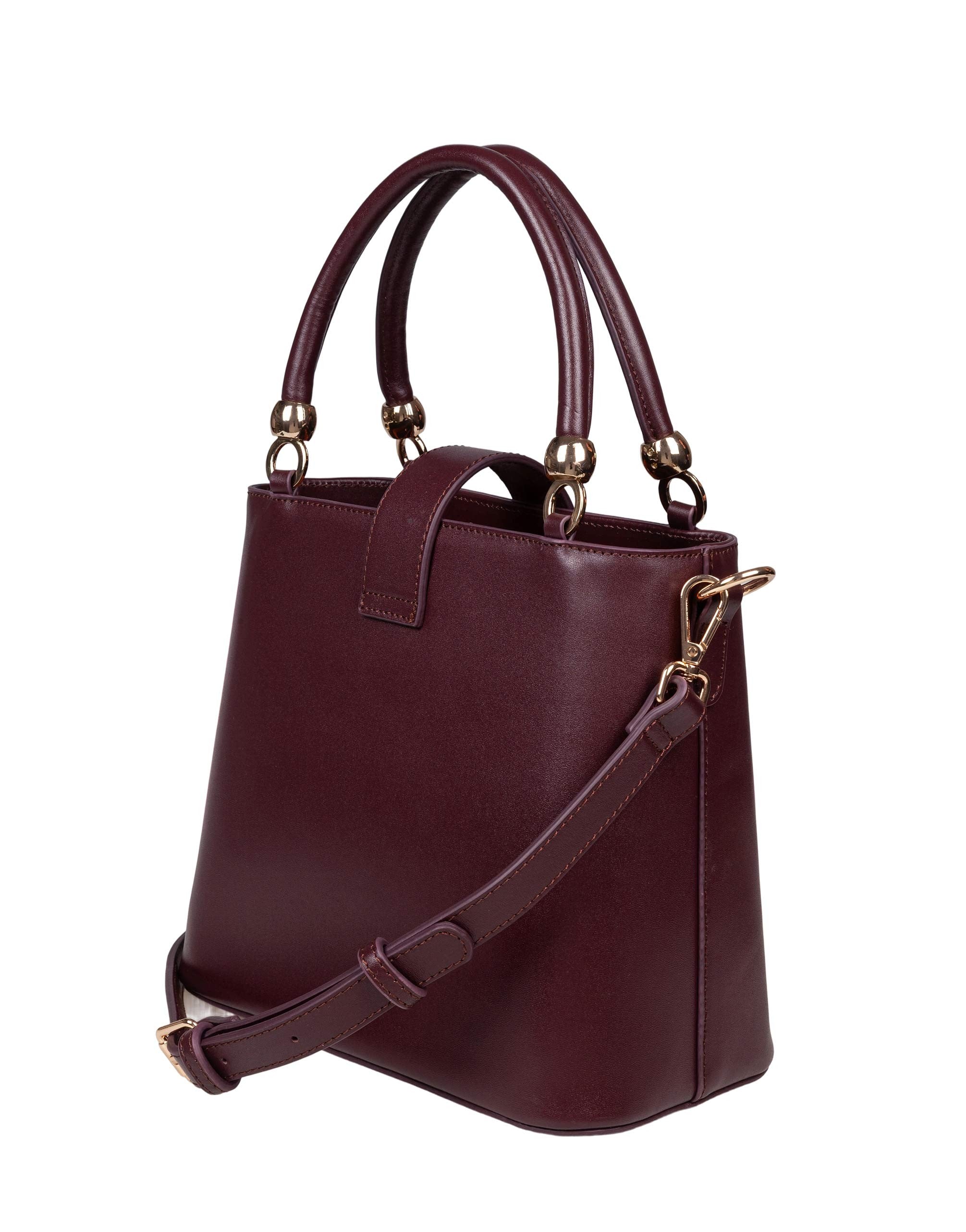 MARCO CASTELLI AGAPE HANDBAG IN BURGUNDY LEATHER