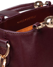 MARCO CASTELLI AGAPE HANDBAG IN BURGUNDY LEATHER