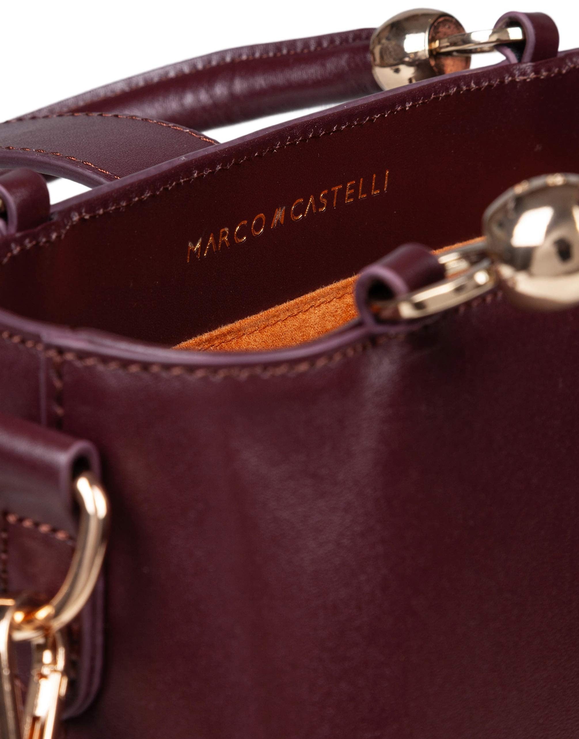 MARCO CASTELLI AGAPE HANDBAG IN BURGUNDY LEATHER