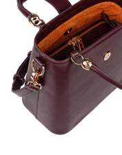 MARCO CASTELLI AGAPE HANDBAG IN BURGUNDY LEATHER