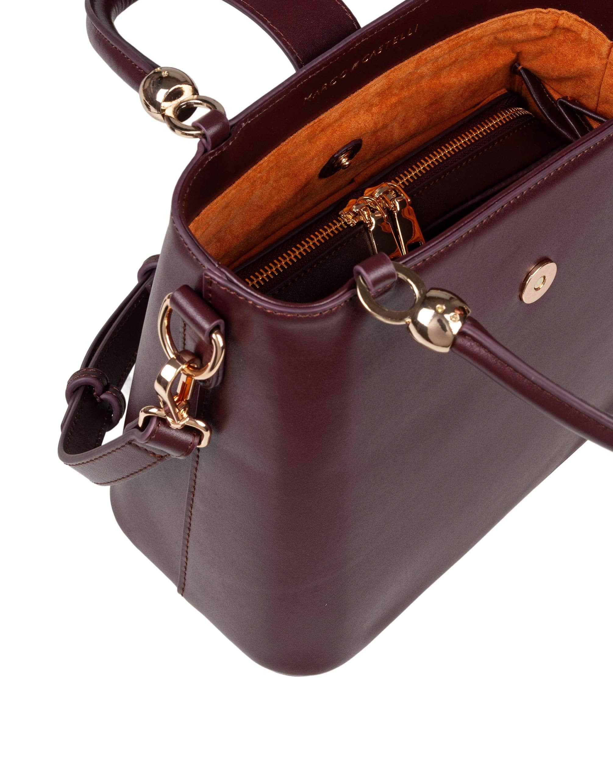 MARCO CASTELLI AGAPE HANDBAG IN BURGUNDY LEATHER