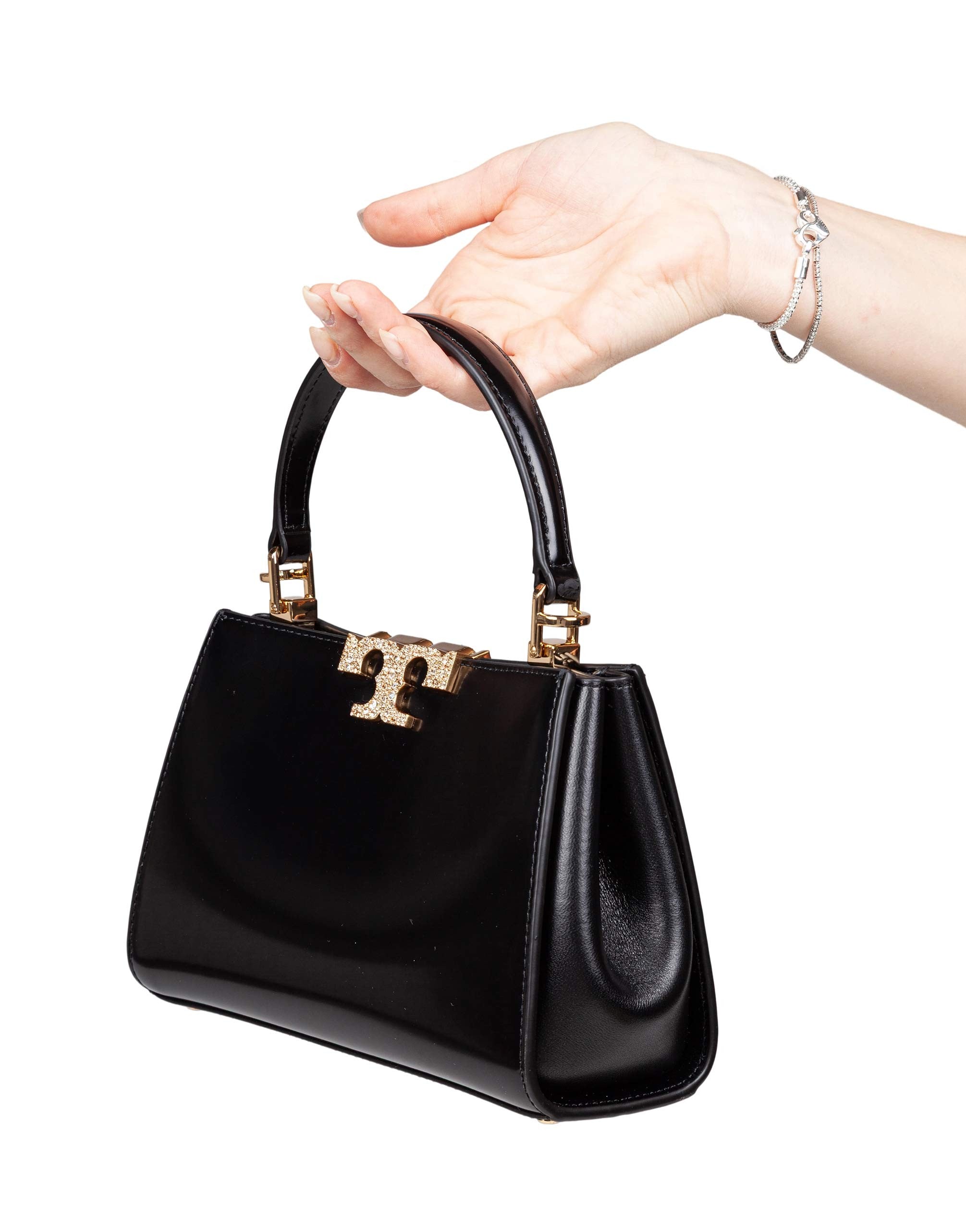 TORY BURCH BORSA MINI ELEANOR PAVE IN PELLE COLORE NERO