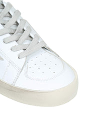GOLDEN GOOSE STARDAN LEATHER SNEAKERS, WHITE AND BLUE