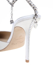 JIMMY CHOO SLINGBACK SAEDA BBD 100 IN RASO COLORE BIANCO