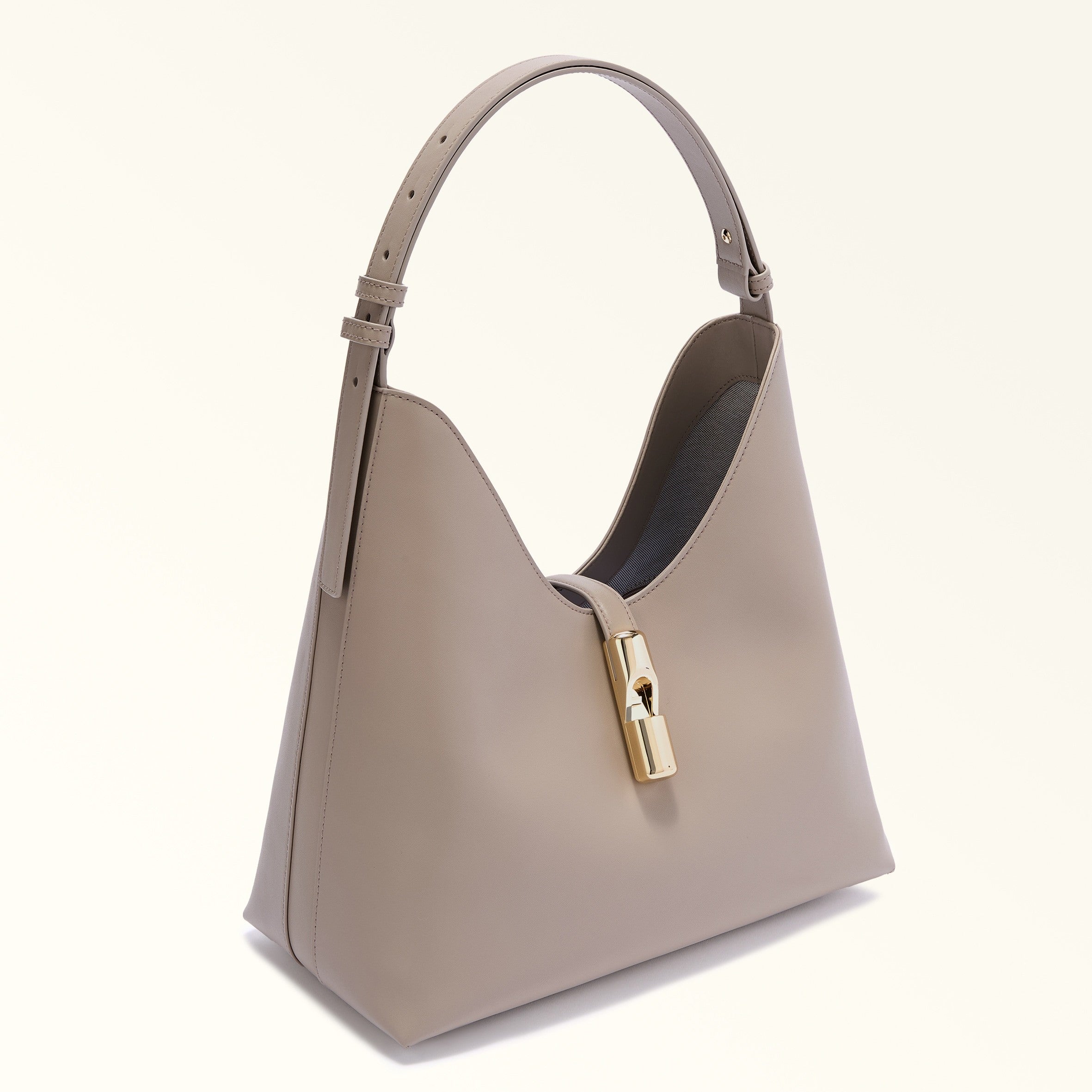 FURLA HOBO BAG GOCCIA M IN LEATHER COLOR LINEN