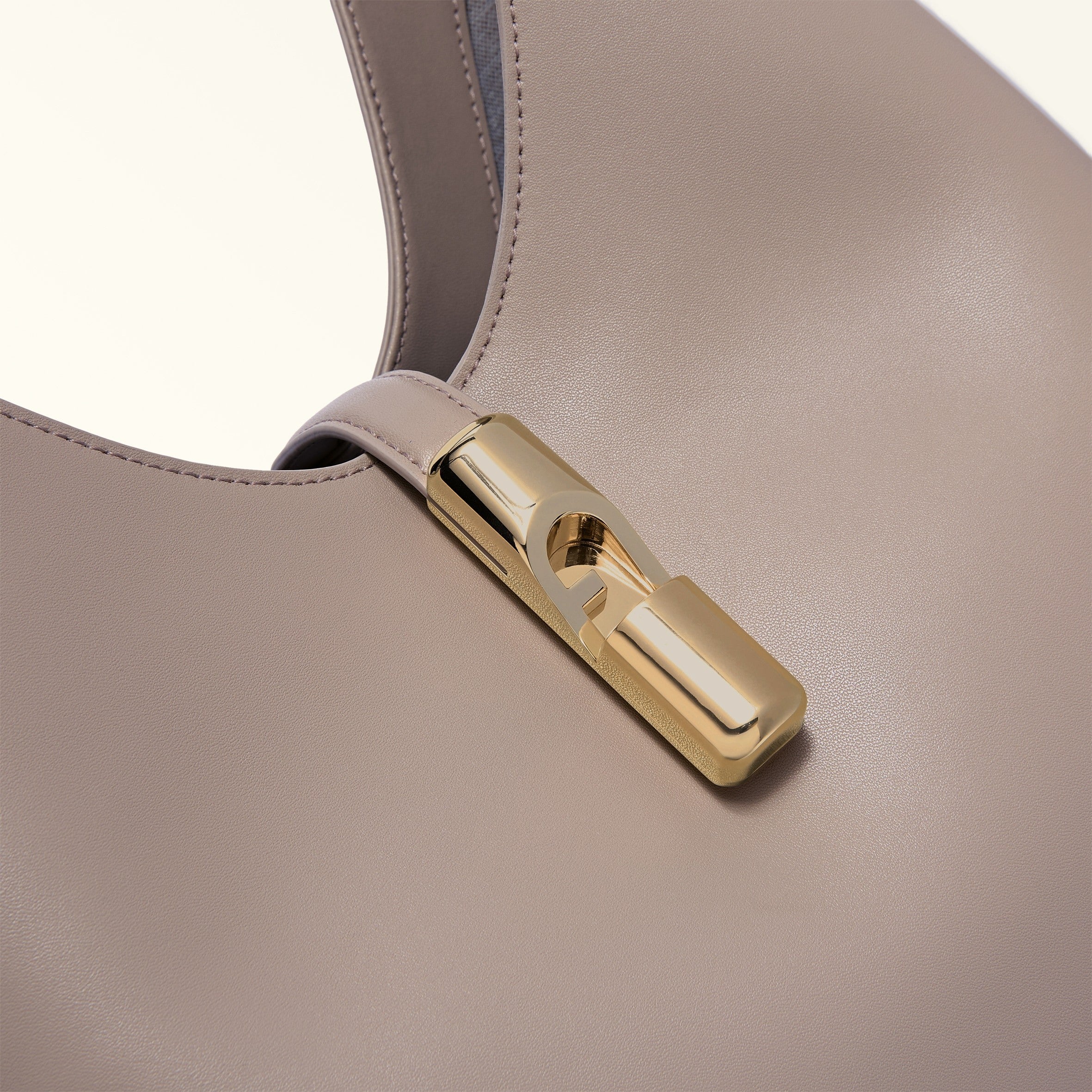 FURLA HOBO BAG GOCCIA M IN LEATHER COLOR LINEN