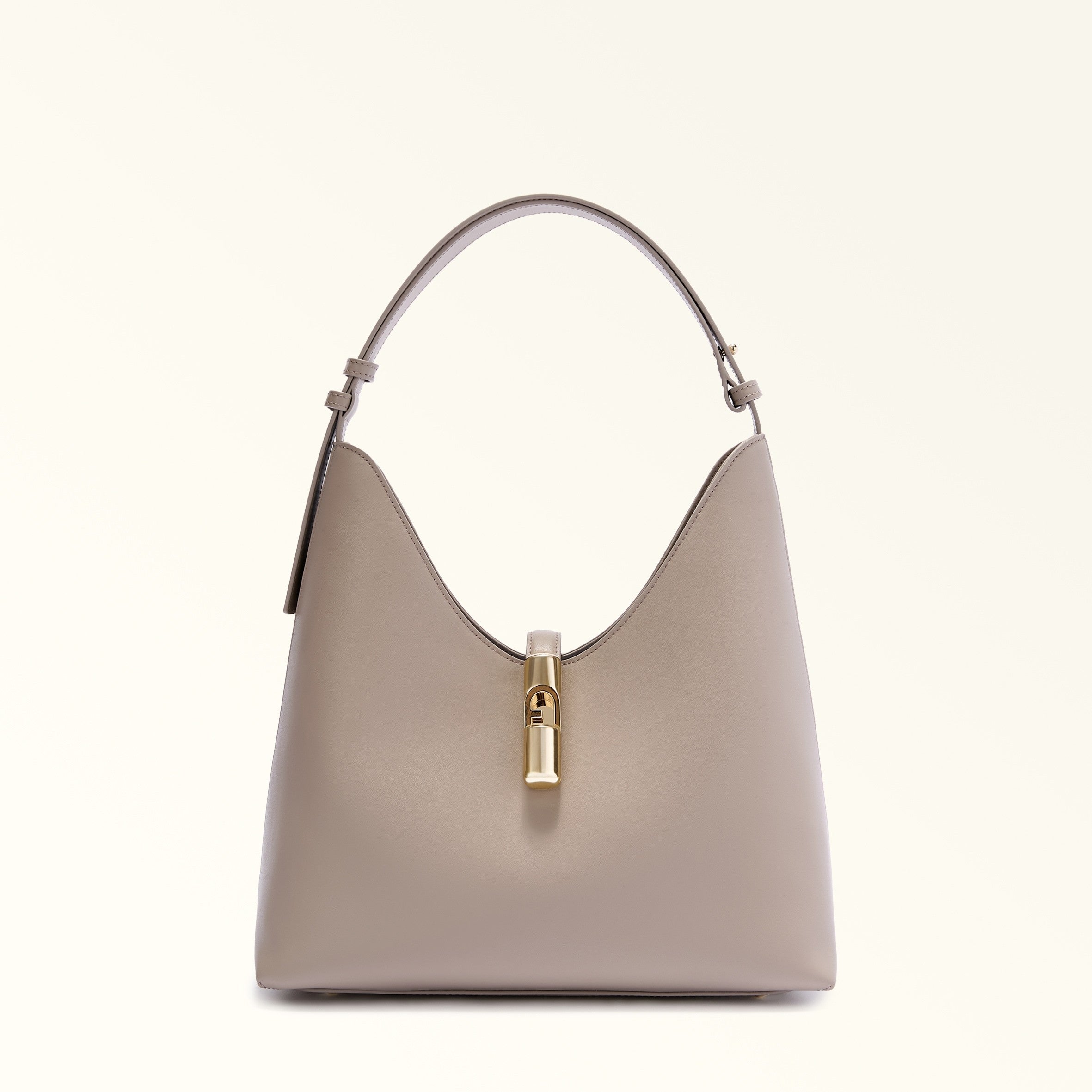 FURLA HOBO BAG GOCCIA M IN LEATHER COLOR LINEN